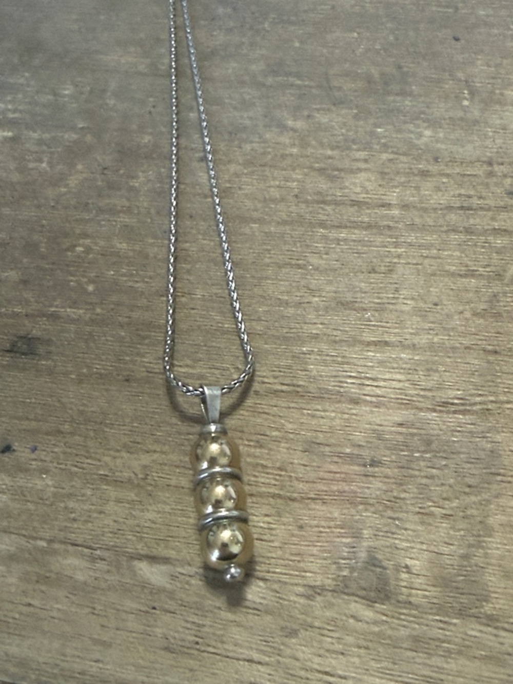 Gold and Silver Bead Drop Necklace - Women Jewelry